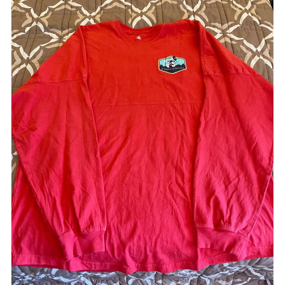 Disney Vacation Club Member Spirit Jersey Red Mickey Mouse XXL Long Sleeve Shirt
